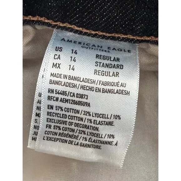 American Eagle Women’s Super High Rise Ankle Straight Jeans Size 14 NWT - Picture 10 of 11
